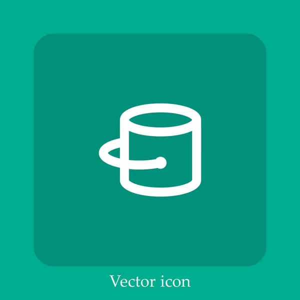 Ícone Vetorial Balde Linear Icon Line Com Curso Editável — Vetor de Stock