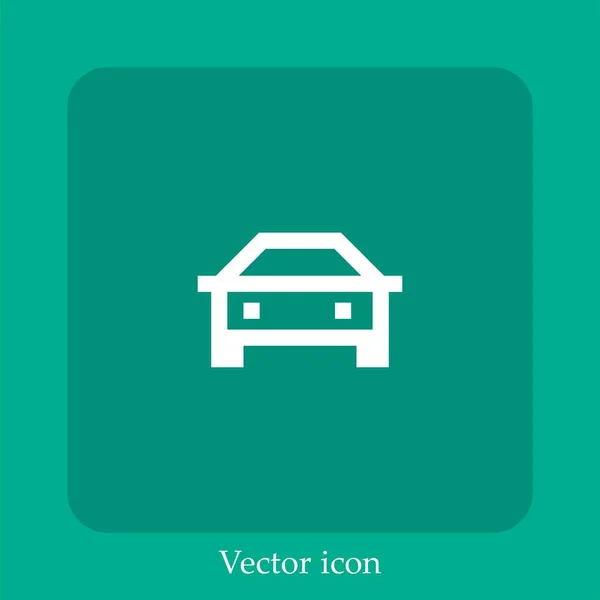 Icono Vector Coche Icon Line Lineal Con Carrera Editable — Vector de stock