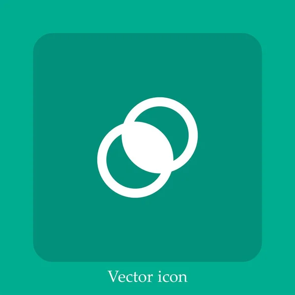Combiner Icône Vectorielle Icône Linéaire Ligne Avec Course Modifiable — Image vectorielle