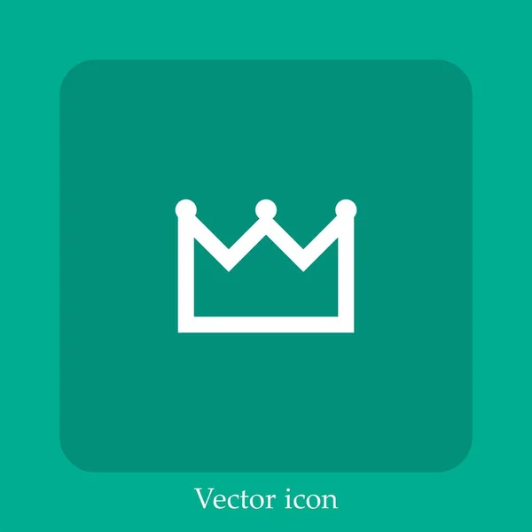 Crown Vector Icon Linear Icon Line Editable Stroke — Stock Vector