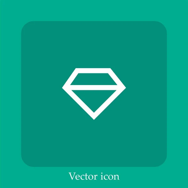 Diamant Vector Pictogram Lineair Icon Line Met Bewerkbare Slag — Stockvector