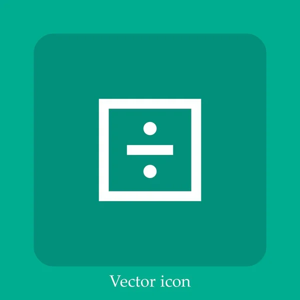 Icône Vectorielle Division Icône Linéaire Ligne Avec Trait Modifiable — Image vectorielle