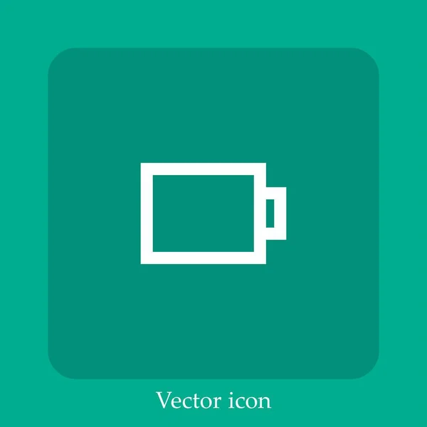 Leere Batterie Vektor Symbol Lineare Icon Line Mit Editierbarem Strich — Stockvektor