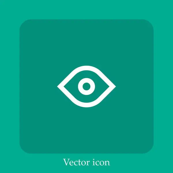 Ícone Vetor Olho Linear Icon Line Com Curso Editável —  Vetores de Stock