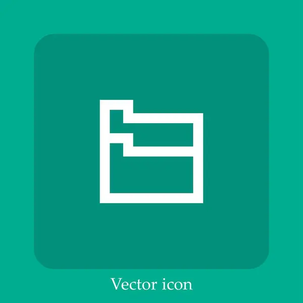 Icono Vector Carpeta Icon Line Lineal Con Carrera Editable — Vector de stock