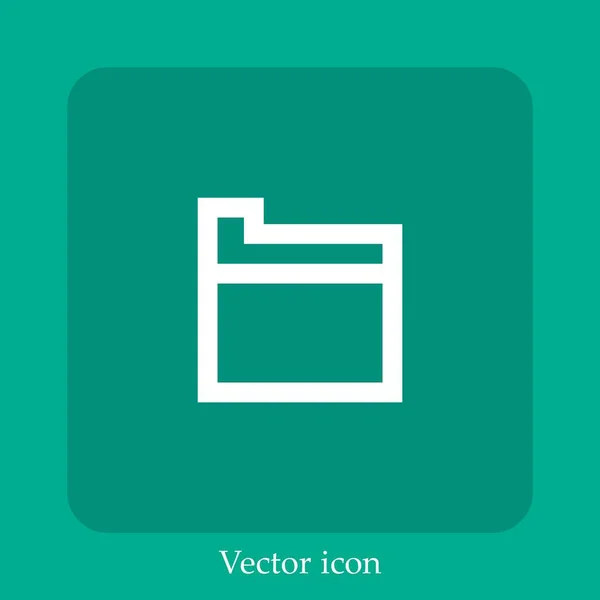 Ícone Vetorial Pasta Linear Icon Line Com Curso Editável — Vetor de Stock