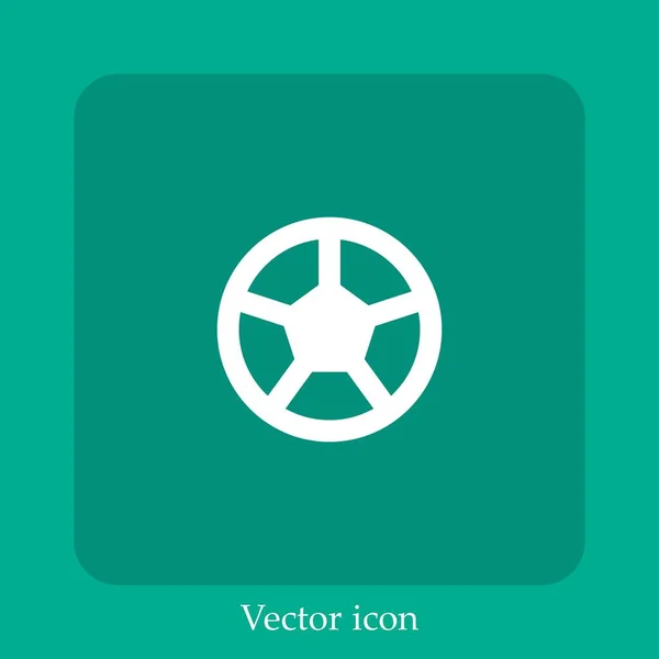 Voetbal Vector Pictogram Lineair Icon Line Met Bewerkbare Slag — Stockvector