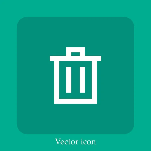 Garbage Vector Icon Lineare Icon Line Mit Editierbarem Strich — Stockvektor