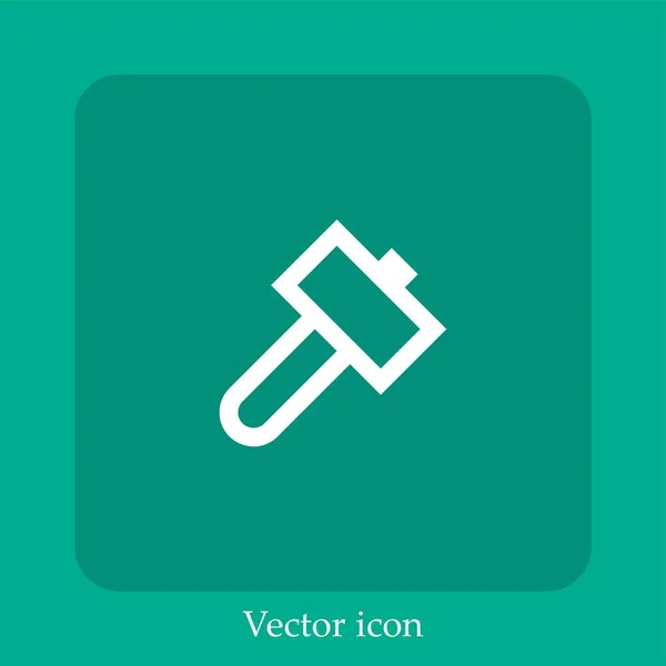 Ícone Vetor Martelo Linear Icon Line Com Curso Editável — Vetor de Stock