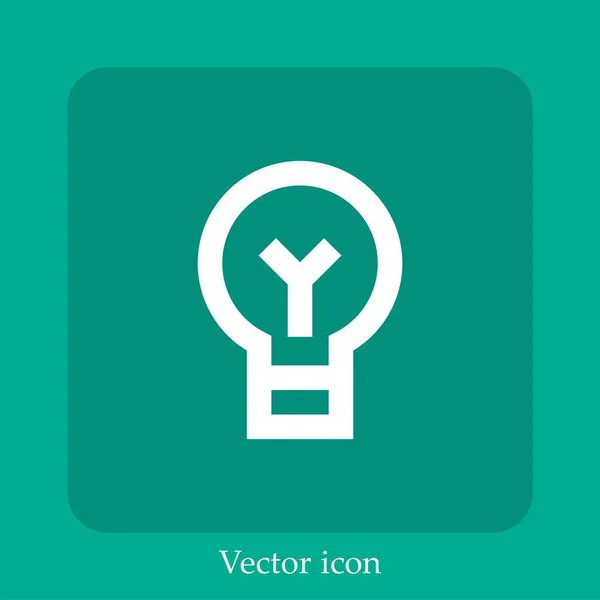 Ícone Linear Vetor Lâmpada Luz Icon Line Com Curso Editável — Vetor de Stock