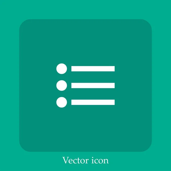 Liste Icône Vectorielle Icône Linéaire Ligne Avec Trait Modifiable — Image vectorielle