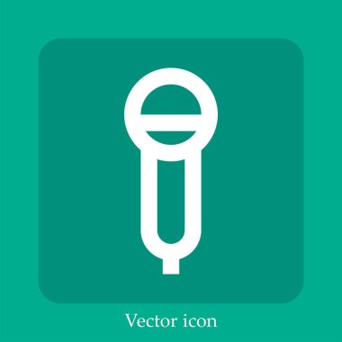 mikrofon vektör doğrusal simgesi. Düzenlenebilir vuruş çizgisi