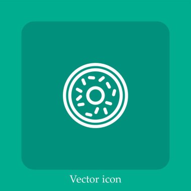 büyük donout vektör doğrusal simgesi. Düzenlenebilir vuruş çizgisi