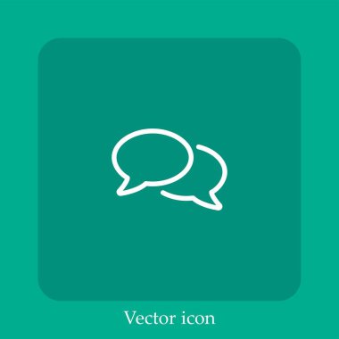 Sohbet vektörü doğrusal simgesi. Düzenlenebilir vuruş ile satır