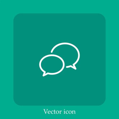 Sohbet vektörü doğrusal simgesi. Düzenlenebilir vuruş ile satır