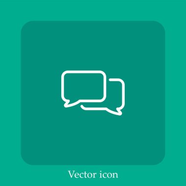 Sohbet vektörü doğrusal simgesi. Düzenlenebilir vuruş ile satır