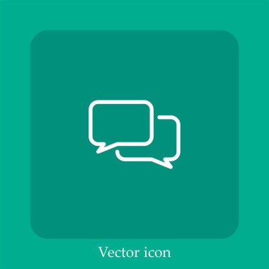 Sohbet vektörü doğrusal simgesi. Düzenlenebilir vuruş ile satır