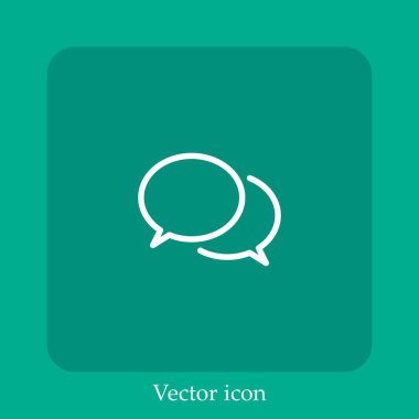 Sohbet vektörü doğrusal simgesi. Düzenlenebilir vuruş ile satır