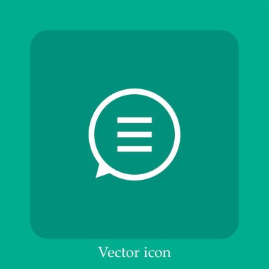 Sohbet mesajı dairesel konuşma balonu vektör doğrusal simgesi. Düzenlenebilir vuruş ile satır