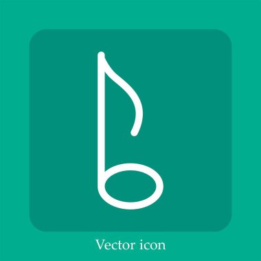 Sekizinci nota vektör doğrusal simgesi. Düzenlenebilir vuruş çizgisi