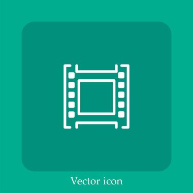 film strip vektör simgesi doğrusal simgesini kapat. Düzenlenebilir vuruş ile satır