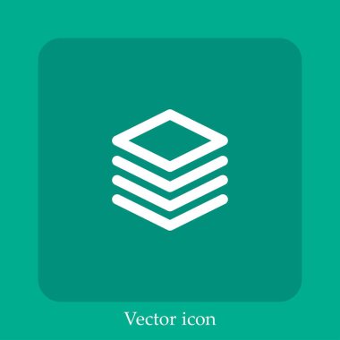 katman vektör doğrusal simgesi. Düzenlenebilir vuruş çizgisi