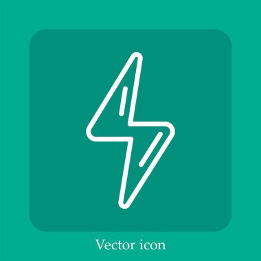 Şimşek vektörü simgesi doğrusal simgesi. Düzenlenebilir vuruş çizgisi