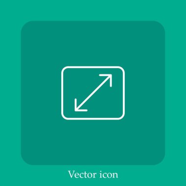 Vektör simgesi doğrusal simgesini büyüt. Düzenlenebilir vuruş ile satır