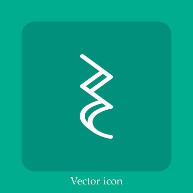 Çeyrek nota dinlenme vektörü doğrusal simgesi. Düzenlenebilir vuruş çizgisi