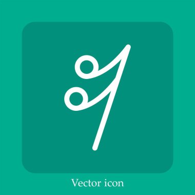 16. nota vektör doğrusal simgesi. Düzenlenebilir vuruş çizgisi