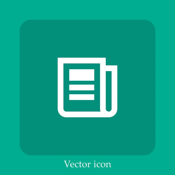 Zeitungsvektorsymbol Lineare Icon Line Mit Editierbarem Strich — Stockvektor