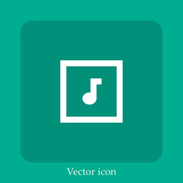 Icono Vector Nota Musical Icono Lineal Línea Con Trazo Editable — Vector de stock