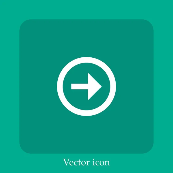 Icône Vectorielle Suivante Icône Linéaire Ligne Avec Trait Modifiable — Image vectorielle