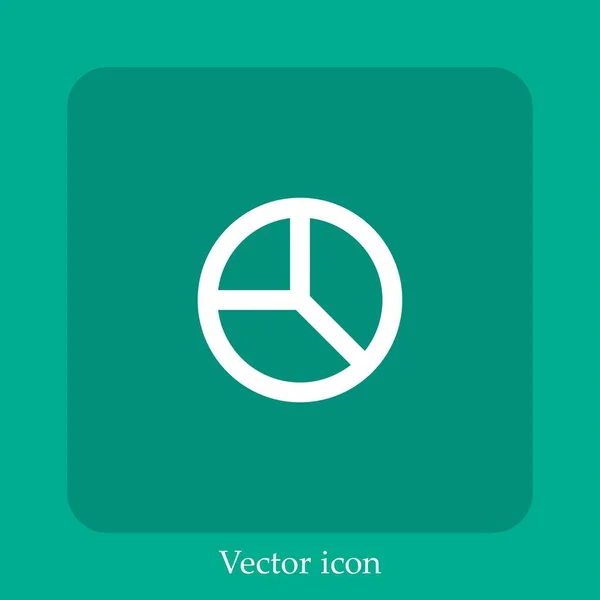 Gráfico Circular Icono Vectorial Icon Line Lineal Con Carrera Editable — Vector de stock