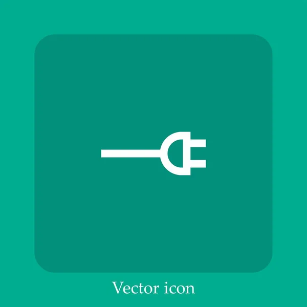 Ícone Vetorial Plug Linear Icon Line Com Curso Editável — Vetor de Stock