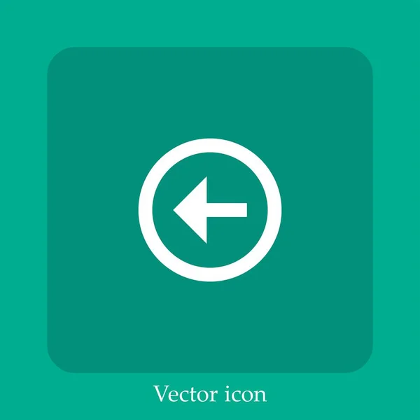 Icono Vectorial Anterior Icono Lineal Línea Con Carrera Editable — Vector de stock