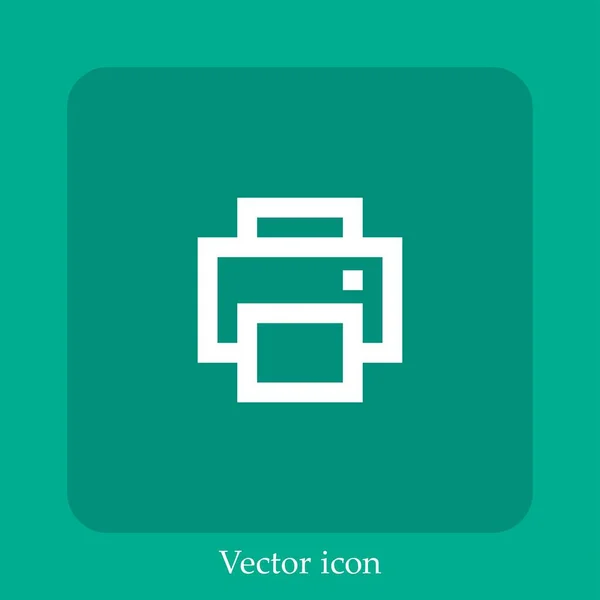 Ícone Vetor Impressora Linear Icon Line Com Curso Editável — Vetor de Stock