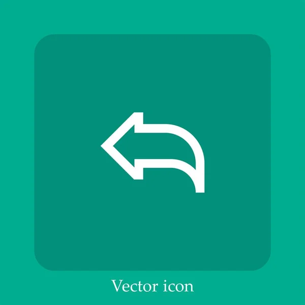 Retorno Icono Vectorial Icono Lineal Línea Con Carrera Editable — Vector de stock