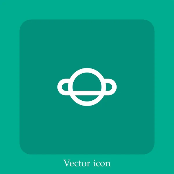 Icône Vectorielle Saturn Icône Linéaire Ligne Avec Course Modifiable — Image vectorielle