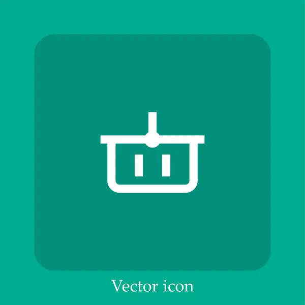 Иконка Вектора Корзины Покупок Линейным Значком Строка Редактируемым Штрихом — стоковый вектор
