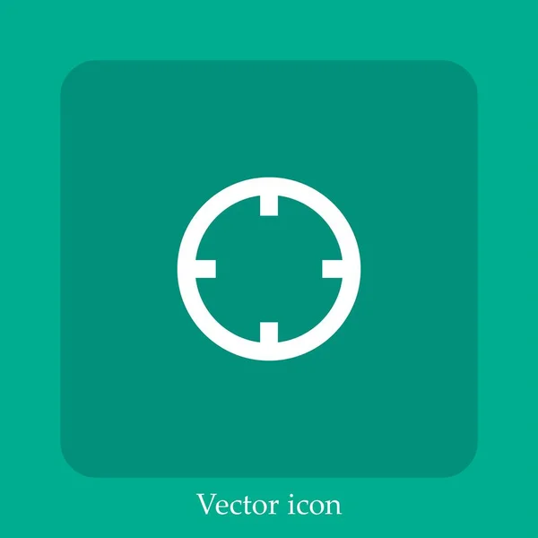 Icône Vectorielle Cible Icône Linéaire Ligne Avec Trait Modifiable — Image vectorielle