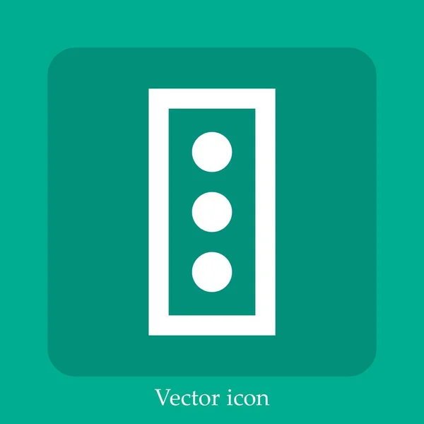 Icono Vector Semáforo Icon Line Lineal Con Carrera Editable — Vector de stock