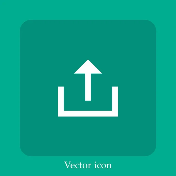 Upload Icône Vectorielle Icône Linéaire Ligne Avec Course Modifiable — Image vectorielle
