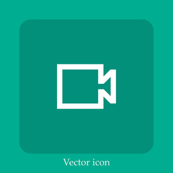 Ícone Vetor Câmera Vídeo Linear Icon Line Com Curso Editável — Vetor de Stock