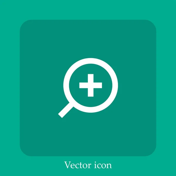 Zoom Ícone Vetorial Linear Icon Line Com Curso Editável — Vetor de Stock