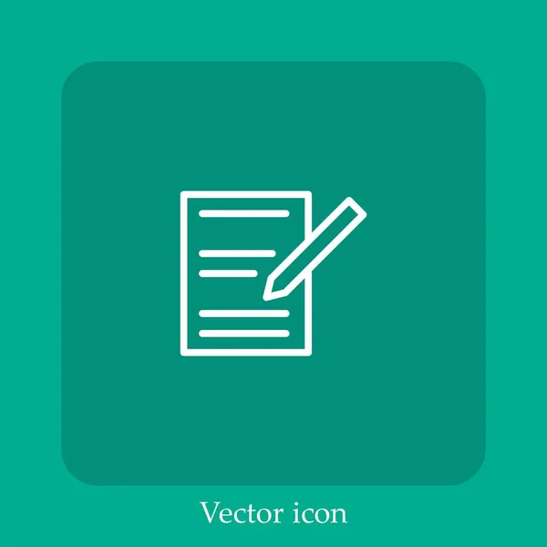 Acuerdo Icono Vector Icon Line Lineal Con Carrera Editable — Vector de stock
