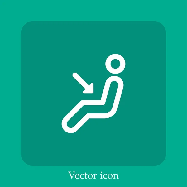 Icono Vector Aire Acondicionado Icon Line Lineal Con Carrera Editable — Vector de stock