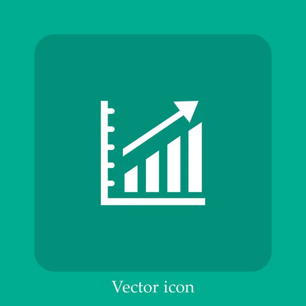 Восходящая Статистика Графический Векторный Значок Linear Icon Line Редактируемым Штрихом — стоковый вектор