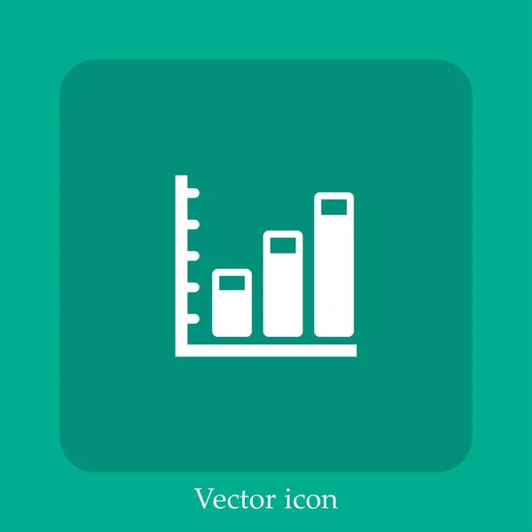 Ascending Business Stats Graphic Vector Icon Linear Icon Line Editable — Stock Vector