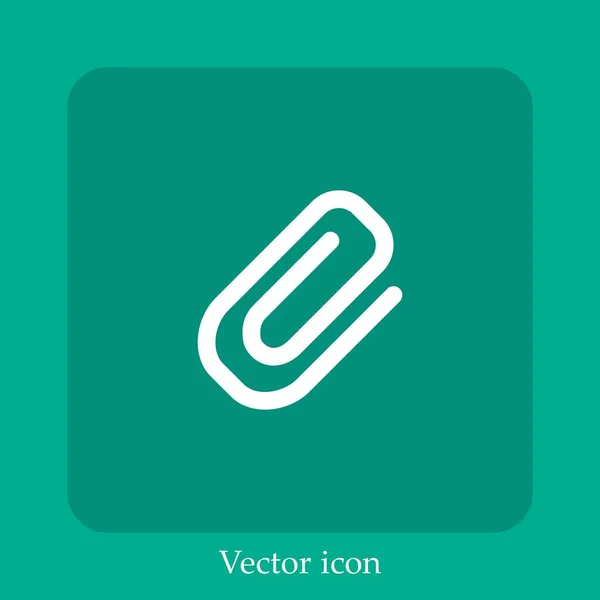 Anexo Símbolo Diagonal Ícone Vetor Clipe Papel Linear Icon Line — Vetor de Stock